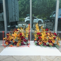 DKB - Camino de Mesa de Flores Artificiales al por Mayor, Caminos de Mesa Florales para Bodas, Camino de Mesa de Flores Artificiales para Decoración de Eventos