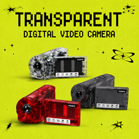 Videocámara Digital Compacta Transparente Y2K Personalizable con Pantalla Giratoria Antivibración para Videógrafos