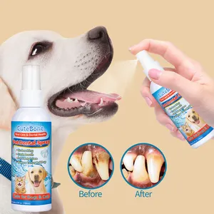 Solución Cutebone Premium para el cuidado dental de mascotas, la mejor manera de eliminar el <span class=keywords><strong>mal</strong></span> <span class=keywords><strong>aliento</strong></span> de <span class=keywords><strong>perro</strong></span> y el <span class=keywords><strong>mal</strong></span> <span class=keywords><strong>aliento</strong></span> de gato, recomendado por el veterinario - Product Image 1