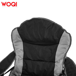 เก้าอี้พับ Woqi อลูมิเนียมอัลลอยด์แบบพกพาสำหรับตกปลาพร้อมที่วางแขนและที่วางแก้ว สีดำ 56x56x108 ซม. - Product Image 4