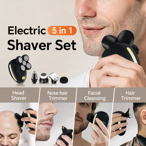 5 in 1 Bald <b>Head</b> Hair Trimmer Shaver Kit Beard <b>Razor</b> 8D Cordless Portable Electric Shaver Hair Removal Grooming Kit - Product Image 4
