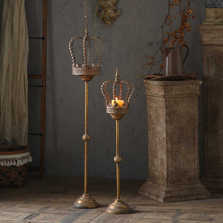 Wedding Metal Candle Holders Gold Crown Candle Holder Stand for Floor ...