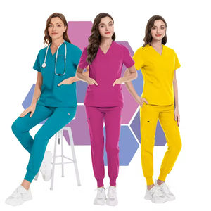 Tenues médicales respirantes en spandex extensible 4 directions de haute qualité, personnalisables, pour femmes et hommes, col en V, uniformes d'hôpital doux, collection 2026 - Product Image 4