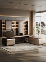 Ensemble de bureau moderne en forme de L sur mesure avec chaise de patron pour bureau de direction Bureau de haute qualité Table de PDG