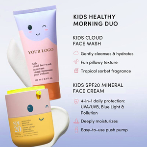 HUNMUI OEM Kit de Soins Quotidiens pour Enfants : Nettoyant Visage et Crème Minérale Douce pour la Peau, Protection Quotidienne, Testé Dermatologiquement - Product Image 2