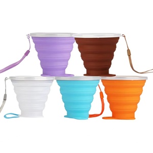 Wholesale 270Ml Portable Silicone Cup <b>Collapsible</b> Retractable Outdoor Travel Drinkware for Coffee and <b>Water</b> - Product Image 1