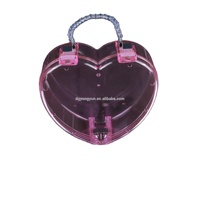 Boîte à cadeau en plastique, boîtier cadeau en forme de cœur avec motifs artisanaux, boîtier de rangement transparent pour art