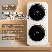 Lavadora de pared doméstica de doble tambor con motor sin escobillas y temperatura ajustable para ropa interior, máquina de lavado y secado.