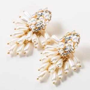 Boucles <span class=keywords><strong>d</strong></span>'oreilles multicouches avec strass, imitation de perles de <span class=keywords><strong>raisin</strong></span>, string floral, nouvelle collection - Product Image 1