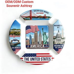 Cendrier personnalisé en résine 3D, <span class=keywords><strong>carte</strong></span> des États-Unis, thème Californie et Hollywood, plateau à fumer en polyrésine pour souvenir <span class=keywords><strong>de</strong></span> voyage - Product Image 1