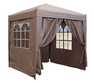 户外野营帐篷，带侧壁的露台即时庇护所，2x2m可折叠贸易展览凉亭帐篷