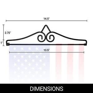 DB Heavy Duty 14,2 pulgadas negro hierro forjado jardín bandera colgador de pared pequeño colgador de bandera para banderas/pancartas accesorios de exhibición - Product Image 1