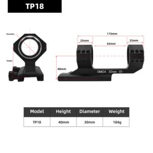 Aimpact chiến thuật Matte hợp kim nhôm màu đen một mảnh phạm vi núi tp18 30mm trung tâm 1.5 inch bù đắp Nhẫn phụ kiện săn bắn - Product Image 5