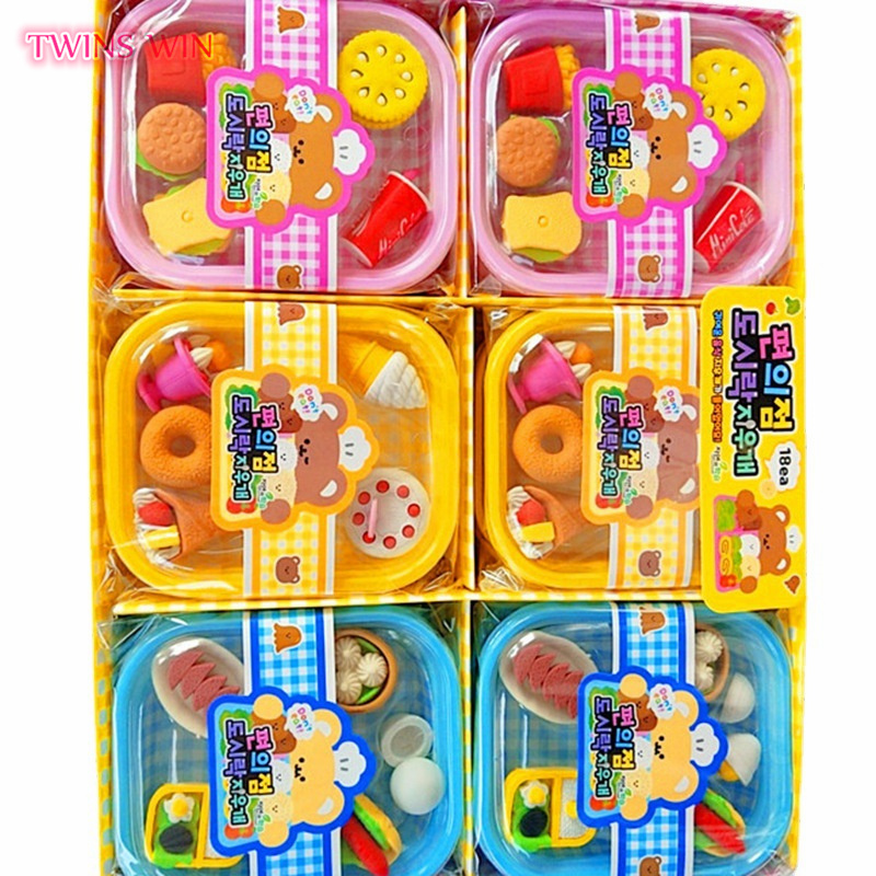 卸売文具弁当箱消しゴムセット 分解可能なシミュレーションフード