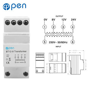 <span class=keywords><strong>Transformateur</strong></span> OPEN BT12-8, sortie 4V 8V <span class=keywords><strong>12V</strong></span> 24V, <span class=keywords><strong>sonnette</strong></span> de porte, <span class=keywords><strong>transformateur</strong></span> modulaire sur rail DIN, <span class=keywords><strong>transformateur</strong></span> de <span class=keywords><strong>sonnette</strong></span> de porte 230V 50/60HZ 15VA - Product Image 2
