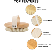 Brosse corporelle pour le brossage à sec, exfoliante, ovale, moderne, en sisal naturel, pour les peaux sèches, améliore la circulation