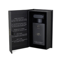 Boîte d'emballage de parfum pour femme en carton rigide magnétique de luxe noir avec logo personnalisé et insert en mousse