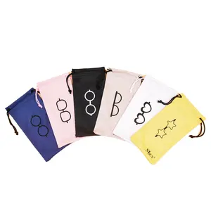 Soft Glasses bag Multicolor Microfiber sunglasses pouch Waterproof Dustproof eyeglasses pouch Eyewear Accessories custom logo