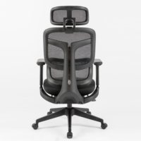 Chaise de bureau de direction ergonomique à dossier haut avec support lombaire en maille, pivotante, avec repose-pieds, confortable