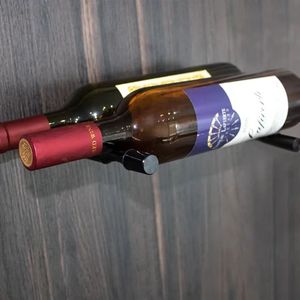Estante profundo de 3 <span class=keywords><strong>botellas</strong></span> de vino montado en la pared de estilo moderno, clavijas de aluminio de alta calidad, Panel de estante de vino para muebles del hogar - Product Image 4