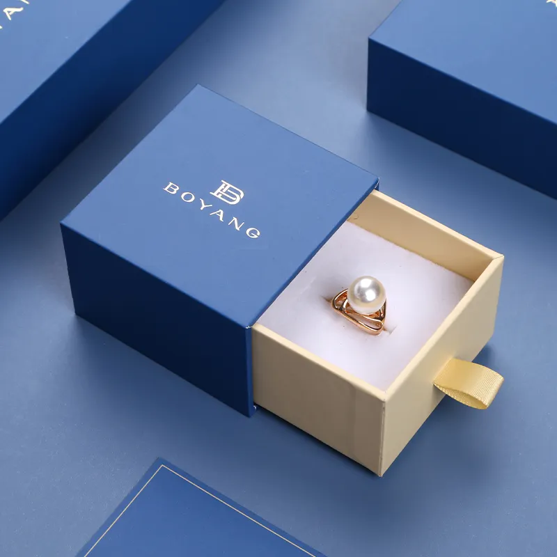 Embalaje de almacenamiento de joyería de lujo con logotipo personalizado, venta al por mayor, pequeño collar de mármol único, caja de anillo extraíble