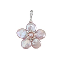 Pendentif en perle baroque naturelle d'eau douce en forme de pétale, fermoir détachable, blanc, rose, violet, tissé à la main, vente en gros