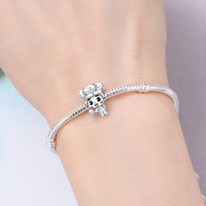 Nueva pulsera de cuentas de cobre blanco con diseño de niño chef, joyería transfronteriza para niñas, pulsera DIY original de alta gama. - Product Image 6