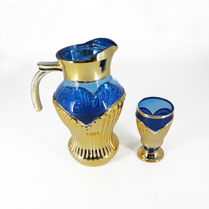 7PCS Luxury Hot Selling Home Decor Ethiopian Blue Coffee Cup <strong>Set</strong> <strong>Tea</strong> Glass <strong>Tea</strong> <strong>Pot</strong> Water Jug <strong>Set</strong> - Product Image 4