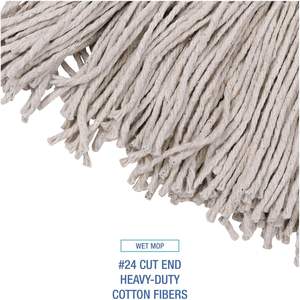 Kits de Mopa con Extremo Recortado Boardwalk 5324C # Cesta de Plástico Rectangular de 60 Pulgadas con Asa Amarilla y Esponja para Limpieza del Hogar, 24 Unidades Naturales - Product Image 3