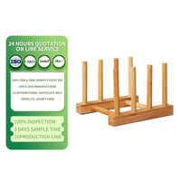 Étagère à vaisselle en bambou 2 pièces, support de rangement pour assiettes, support et rangement pour planche à découper, support de rangement pour menus.