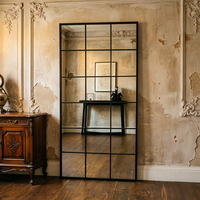 Miroir mural décoratif haut de gamme en fer forgé carré fait main pour villa de luxe, service OEM du fabricant chinois