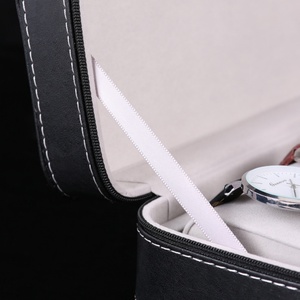 Custom Luxury Leather Watch <b>Storage</b> <b>Box</b> Jewelry Watch Packaging <b>Box</b> with Glass Top - Product Image 4