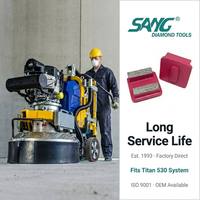 Outils abrasifs pour sols SANG Titan 530 Klindex, segments à double barre, patins de meulage diamantés pour meuleuse à béton