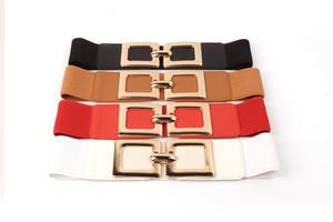 Ceintures de taille en or élastiques larges et extensibles avec grande <span class=keywords><strong>boucle</strong></span> en alliage doré pour accessoires de mode pour femmes - Product Image 5