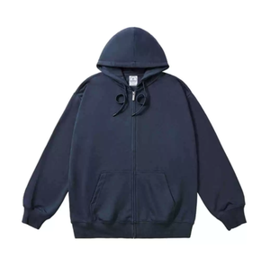 Sweat-shirt à capuche zippé unisexe ample, personnalisable avec logo brodé, pour vêtements de travail DIY - Product Image 6