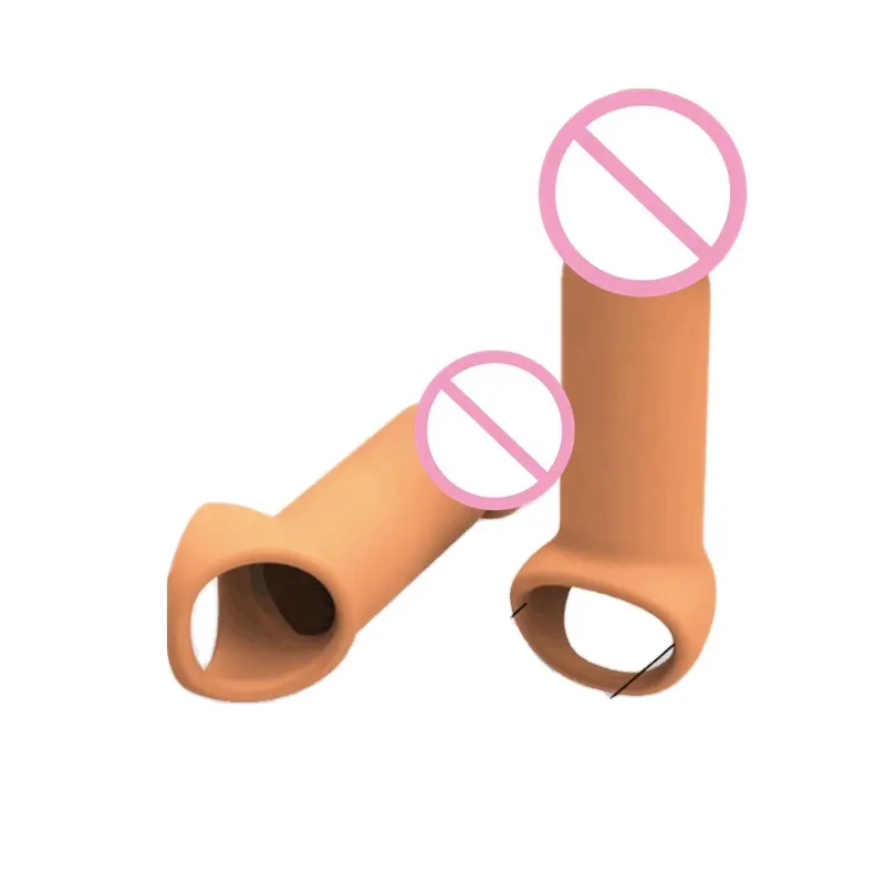 Ampliador macio do pénis do silicone mangas extensor alargamento produtos produtos do sexo para o anel masculino