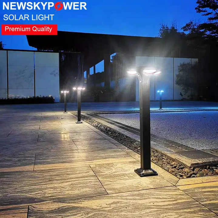 Alumínio Bollard Post luminária alta brilhante 5W Qualidade DC Ao ar livre jardim gramado villa casa casa caminho solar jardim lâmpadas com CE