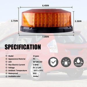 Luz Estroboscópica de Advertencia de Emergencia <span class=keywords><strong>CIGO</strong></span> Amber, 12V, LED-VS12, para Autos, Camiones y Montacargas - Product Image 4
