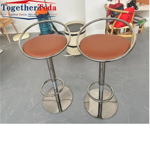 Sillas de Barra Modernas, Sencillas, de Alta Calidad, Negras, Ajustables, Giratorias, de Acero Inoxidable, para Hogar, Bar, Centro Comercial, Cafetería, Cocina, Restaurante - Product Image 2