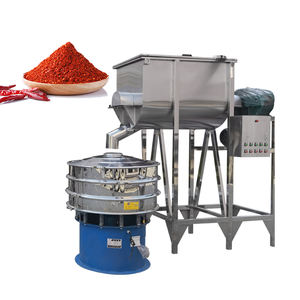 Mélangeur à ruban horizontal industriel pour poudre sèche, ligne de tamisage vibrant, mélange et tamisage dans les industries alimentaires et chimiques - Product Image 1