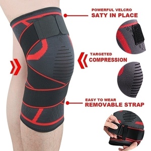 Support de genou réglable en Nylon élastique personnalisé, sport avec sangle, manchon de Compression, genouillère - Product Image 4