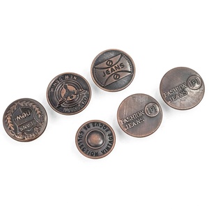 Boutons personnalisés avec logo, rivets métalliques en laiton antique gravés, style à tige en fer pour veste - Product Image 6