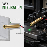 ZhonNa Nouveau Module Laser Vert 520nm 135mW à Ligne Micro-Pointe Longue Portée, Outil de Visée et de Positionnement à Mise au Point Réglable, Pièces d'Instrument