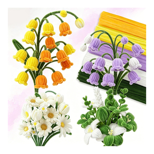High Quality Craft Supplies Bulk <b>Soft</b> Velvet Chenille Pipe Cleaner Set for Handmade Art School Decoration Pipe Cleaner Bouquet - Product Image 2