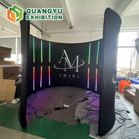 Backdrop Photo Booth 360 Derajat (Terowongan Setengah Lingkaran) dengan Lampu LED RGB Terintegrasi, Terowongan LED untuk Photo Booth