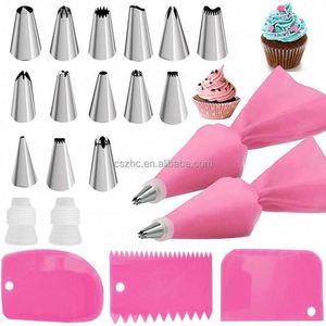 20 21 32 33 36 39PCS Piping Bags and Tips Set Bake Cake Decorating Kit with Stainless Steel Tips Icing Smoother - Product Image 4