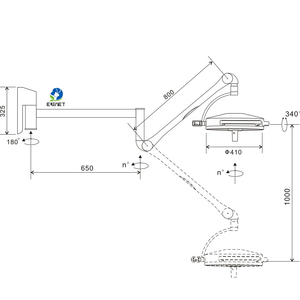Lampada Chirurgica Veterinaria Senza Ombra EUR VET LED700 180000lux Dimmerabile 1%-100% Spot Regolabile 160-280mm per Cliniche Veterinarie - Product Image 3