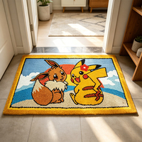 Tapis de zone doux et moderne en peluche à poils coupés, de haute qualité, au design anime tendance, tapis Pokémon personnalisé tufté à la main pour la décoration intérieure