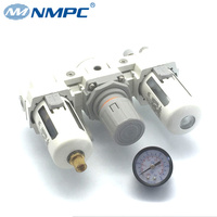 Unidad de Tratamiento de Aire Comprimido AC4000-04, Filtro Regulador de Aire Comprimido, Unidad FRL Neumática, Lubricador