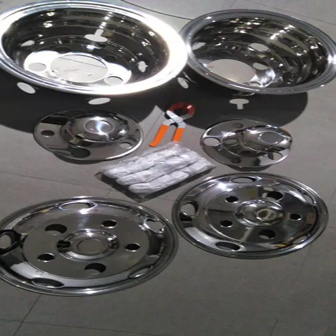 HY-016-019 auto parts stainless steel wheel rim cover 16inch pcd 207mm for Coaster